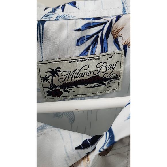 Milano Bay Hawaiian Button Up Shirt Size 2 XL Short Sleeve - Picture 2 of 5